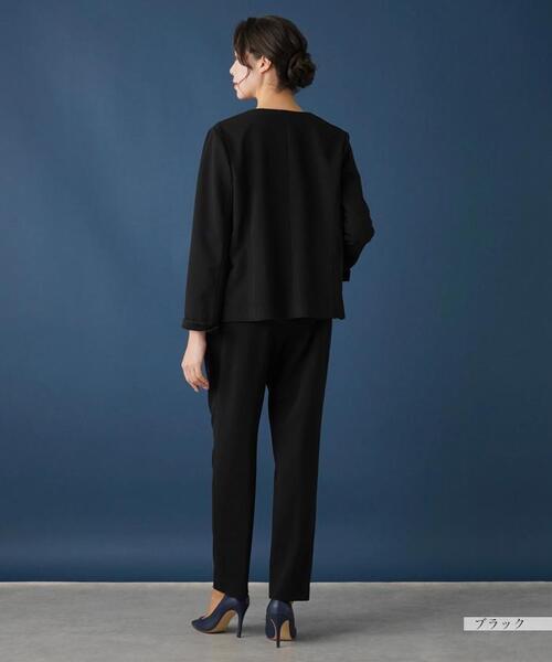 Leilian(レリアン)の「【セットアップ対応商品】ノーカラージャケット(ノーカラージャケット・レディース・ブラック/ダークネイビー・13/15 /17)」の15枚目の写真