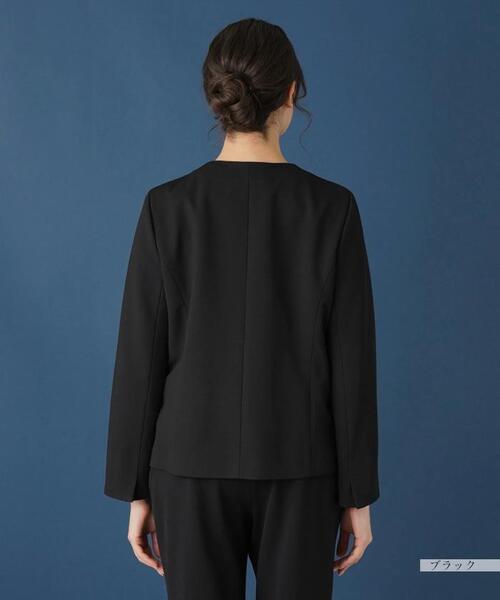 Leilian(レリアン)の「【セットアップ対応商品】ノーカラージャケット(ノーカラージャケット・レディース・ブラック/ダークネイビー・13/15 /17)」の18枚目の写真