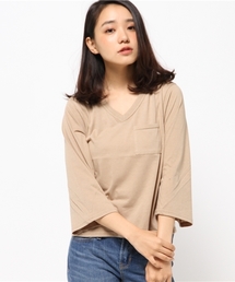 Chico | 【who's who Chico】9分袖VネックポケットT(Tシャツ/カットソー)