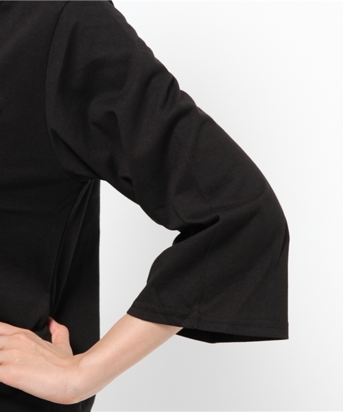 Chico(チコ)の「【who's who Chico】9分袖VネックポケットT(Tシャツ/カットソー・レディース・ブラック/ベージュ/カーキ/グレー/ワインレッド・FREE)」の7枚目の写真