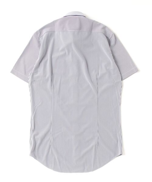 TOKYO SHIRTS(トウキョウシャツ)の「形態安定ノーアイロン ボタンダウン 半袖ニットビジネスワイシャツ(ビジネスシャツ・メンズ・パープル・首回り43cm/首回り41cm/首回り39cm/首回り42cm/首回り37cm)」の2枚目の写真