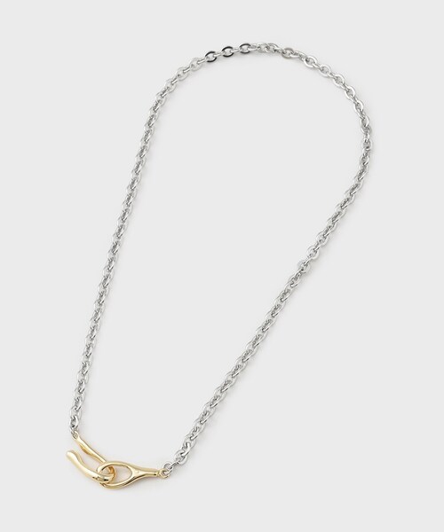 tk.TAKEO KIKUCHI（ティーケータケオキクチ）の「◆フックチェーンネックレス（ネックレス・メンズ・シルバー系3/シルバー/シルバー系/シルバー系4・00）」の2枚目の写真