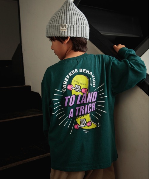 DRC branshes(ディーアールシーブランシェス)の「【DRC/お肌に嬉しい綿100%】アソートグラフィック長袖Tシャツ(Tシャツ/カットソー・キッズ・マスタード/その他1/その他2/その他3/その他4/その他5/コバルトブルー/フューシャピンク/オレンジ/グリーン/アイボリー/ブラック・90/130/160/140/120/100/110/150)」の4枚目の写真