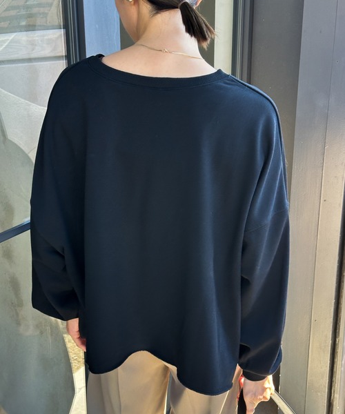 セール】裏毛キーネックショートトップス（Tシャツ/カットソー