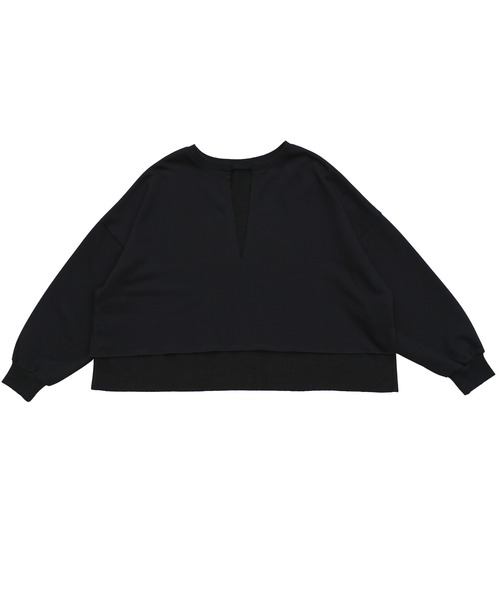 select MOCA(セレクトモカ)の「裏毛キーネックショートトップス(Tシャツ/カットソー・レディース・オフホワイト/ブラック/グレイッシュベージュ・FREE)」の19枚目の写真