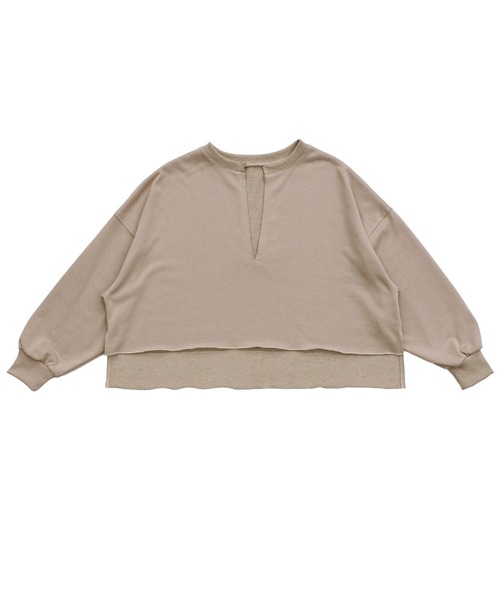 select MOCA(セレクトモカ)の「裏毛キーネックショートトップス(Tシャツ/カットソー・レディース・オフホワイト/ブラック/グレイッシュベージュ・FREE)」の18枚目の写真