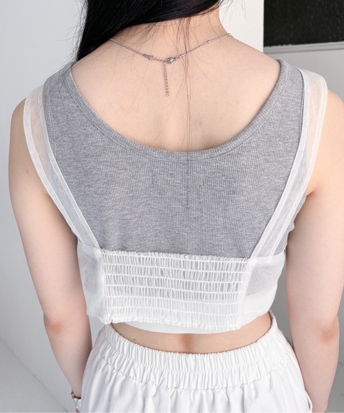 EPIMI E'PIMMY(エピミエピミー)の「チュールフリルクロップドビスチェ(シャツ/ブラウス・レディース・ブラック/オフホワイト・MEDIUM)」の19枚目の写真