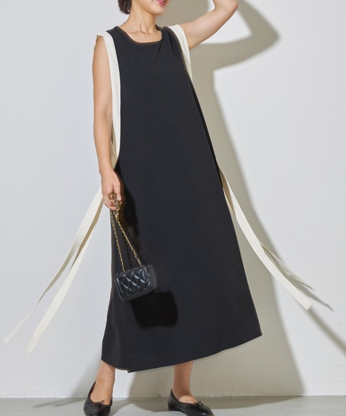 deux amour(ドゥーザムール)の「配色ロングワンピース(ワンピース・レディース・ブラック/カーキ・FREE)」の12枚目の写真
