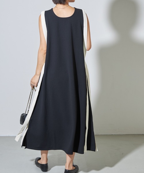 deux amour(ドゥーザムール)の「配色ロングワンピース(ワンピース・レディース・ブラック/カーキ・FREE)」の7枚目の写真