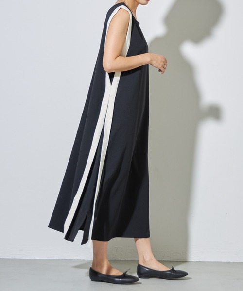 deux amour(ドゥーザムール)の「配色ロングワンピース(ワンピース・レディース・ブラック/カーキ・FREE)」の10枚目の写真