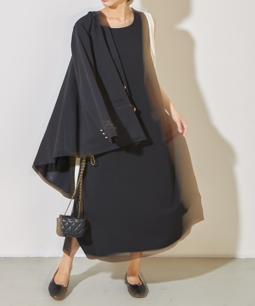 deux amour(ドゥーザムール)の「配色ロングワンピース(ワンピース・レディース・ブラック/カーキ・FREE)」の4枚目の写真