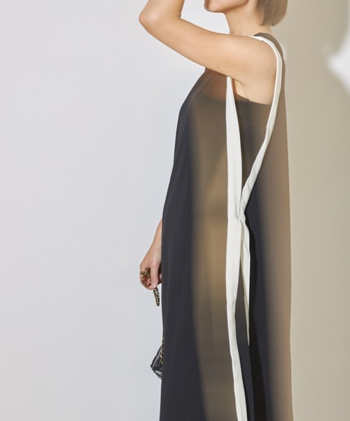 deux amour(ドゥーザムール)の「配色ロングワンピース(ワンピース・レディース・ブラック/カーキ・FREE)」の5枚目の写真