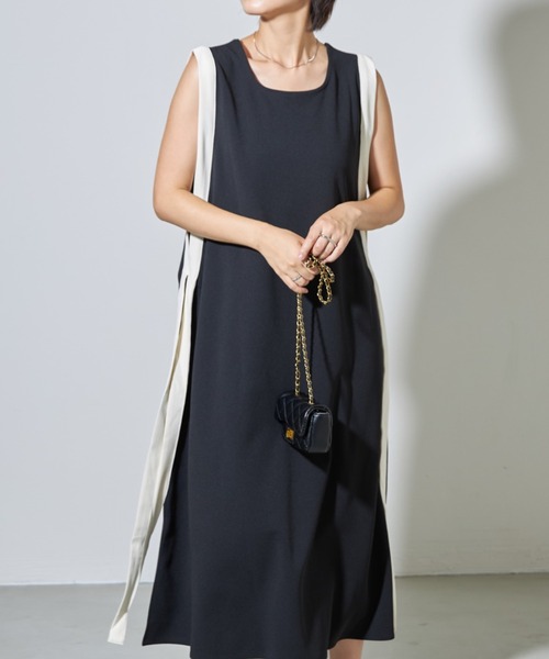 deux amour(ドゥーザムール)の「配色ロングワンピース(ワンピース・レディース・ブラック/カーキ・FREE)」の8枚目の写真