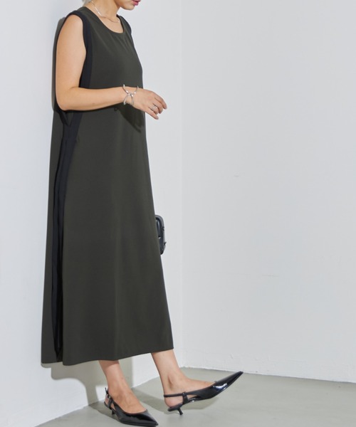 deux amour(ドゥーザムール)の「配色ロングワンピース(ワンピース・レディース・ブラック/カーキ・FREE)」の19枚目の写真