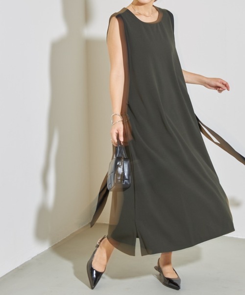 deux amour(ドゥーザムール)の「配色ロングワンピース(ワンピース・レディース・ブラック/カーキ・FREE)」の13枚目の写真