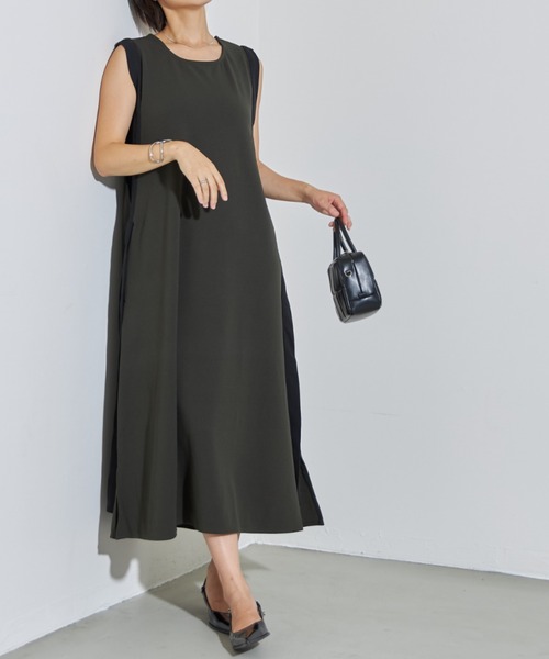 deux amour(ドゥーザムール)の「配色ロングワンピース(ワンピース・レディース・ブラック/カーキ・FREE)」の17枚目の写真
