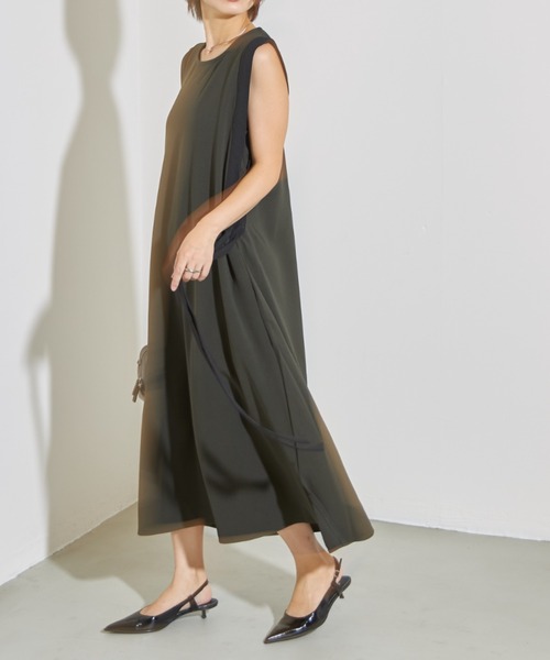 deux amour(ドゥーザムール)の「配色ロングワンピース(ワンピース・レディース・ブラック/カーキ・FREE)」の15枚目の写真