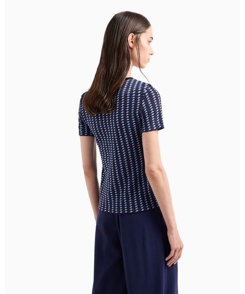 【美品】エンポリオアルマーニ ワンピース ボーダー ジャガード サイズ40 EMPORIO ARMANI EA8 KING SIZE 大きいサイズのエンポリオ