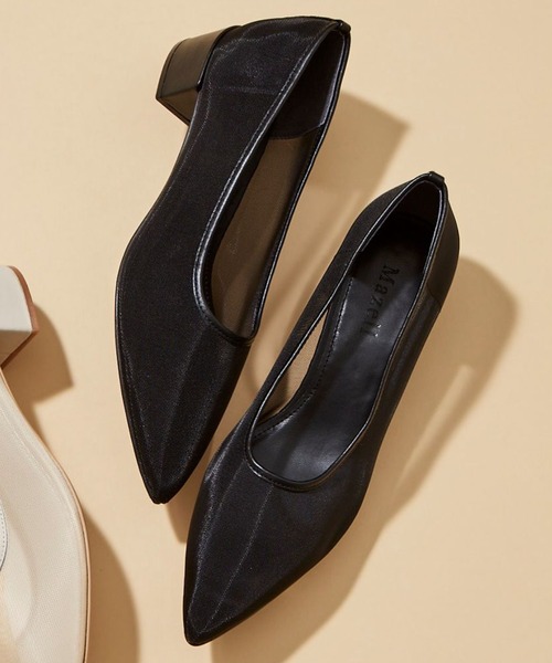 BARNYARDSTORM（バンヤードストーム）の「BARNYARDSTORM / メッシュチャンキーパンプス【Mazell】（パンプス・レディース・ブラック/ベージュ・SMALL/LARGE/MEDIUM）」の2枚目の写真