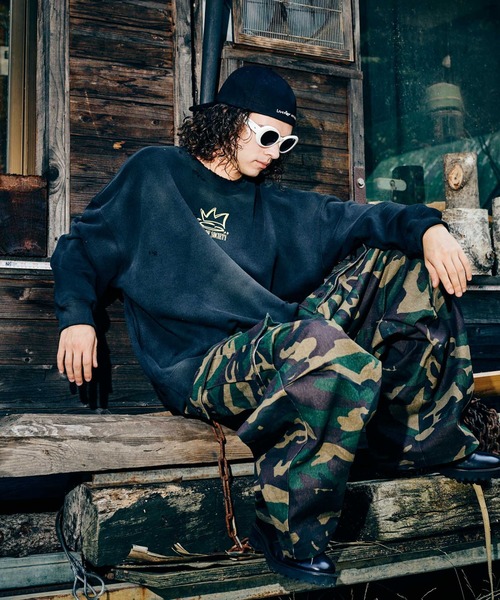 glamb（グラム）の「Wide Military Pants / ワイドミリタリーパンツ（その他パンツ・メンズ・カーキ/ホワイト・S/M/L）」の12枚目の写真