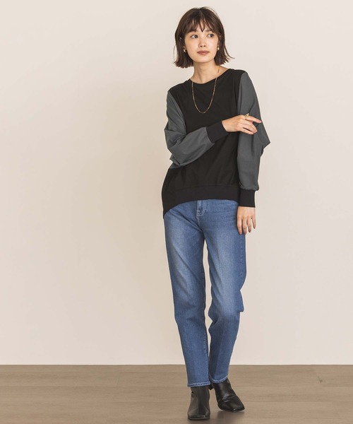Gready Brilliant(グレディブリリアン)の「バイカラー切替ドルマンカットソー(Tシャツ/カットソー・レディース・ブラック×グレー/ベージュ×ブラック・FREE)」の6枚目の写真