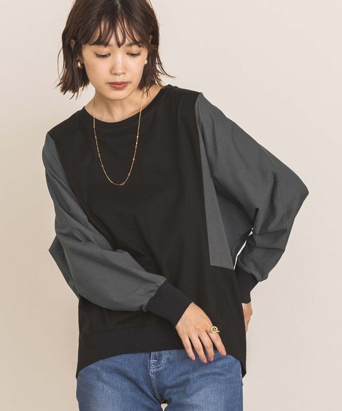 Gready Brilliant(グレディブリリアン)の「バイカラー切替ドルマンカットソー(Tシャツ/カットソー・レディース・ブラック×グレー/ベージュ×ブラック・FREE)」の7枚目の写真