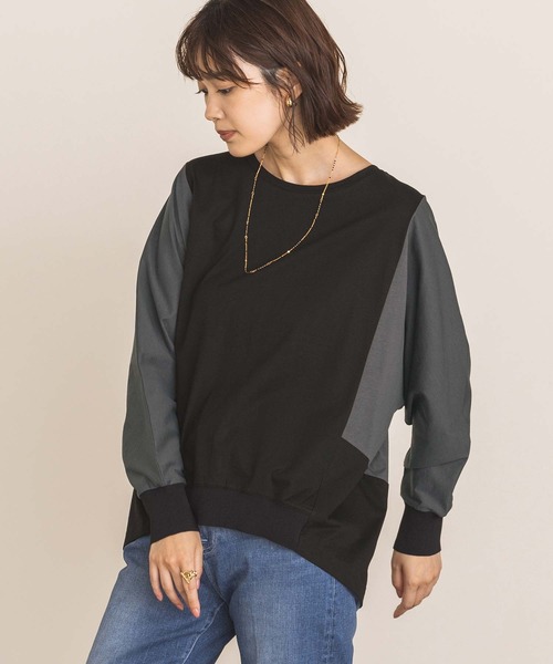 Gready Brilliant(グレディブリリアン)の「バイカラー切替ドルマンカットソー(Tシャツ/カットソー・レディース・ブラック×グレー/ベージュ×ブラック・FREE)」の10枚目の写真
