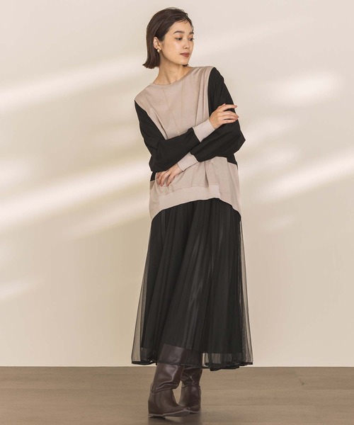 Gready Brilliant(グレディブリリアン)の「バイカラー切替ドルマンカットソー(Tシャツ/カットソー・レディース・ブラック×グレー/ベージュ×ブラック・FREE)」の14枚目の写真