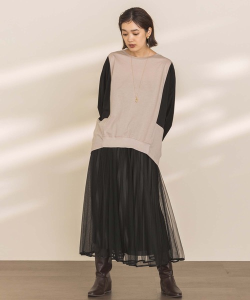 Gready Brilliant(グレディブリリアン)の「バイカラー切替ドルマンカットソー(Tシャツ/カットソー・レディース・ブラック×グレー/ベージュ×ブラック・FREE)」の17枚目の写真