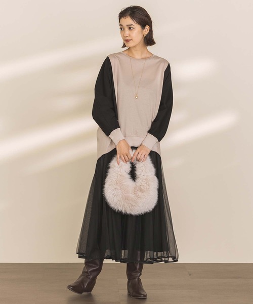 Gready Brilliant(グレディブリリアン)の「バイカラー切替ドルマンカットソー(Tシャツ/カットソー・レディース・ブラック×グレー/ベージュ×ブラック・FREE)」の21枚目の写真