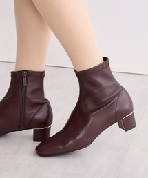 【Made in Japan】4cmヒールシープレザーストレッチブーツ/641401