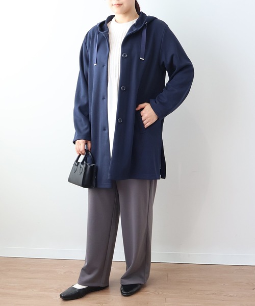 MB mint breeze(エムビーミントブリーズ)の「【L~6L 大きいサイズ】ドロストニットワイドパンツ(その他パンツ・レディース・カーキ/チャコールグレー/ブラック・L/5L/4L/3L/LL/6L)」の8枚目の写真