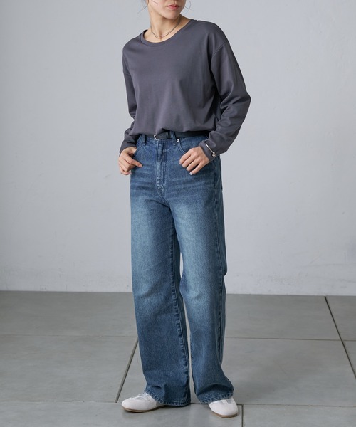 COLONY 2139（コロニートゥーワンスリーナイン）の「スマート長袖Tシャツ（Tシャツ/カットソー・レディース・ブラック/チャコールグレー/ホワイト・FREE）」の22枚目の写真