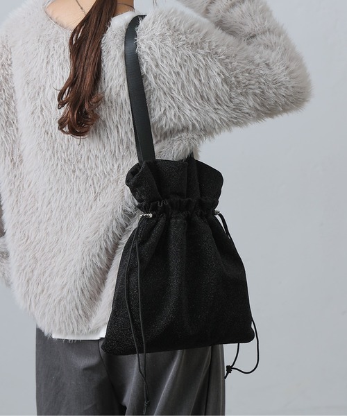 COLONY 2139(コロニートゥーワンスリーナイン)の「グリッターラメ巾着トート(トートバッグ・レディース・シルバー/ブルー/ブラック・FREE)」の2枚目の写真