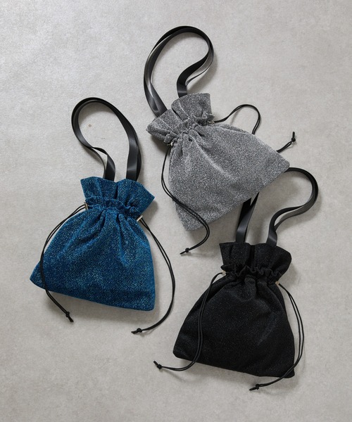 COLONY 2139(コロニートゥーワンスリーナイン)の「グリッターラメ巾着トート(トートバッグ・レディース・シルバー/ブルー/ブラック・FREE)」の4枚目の写真