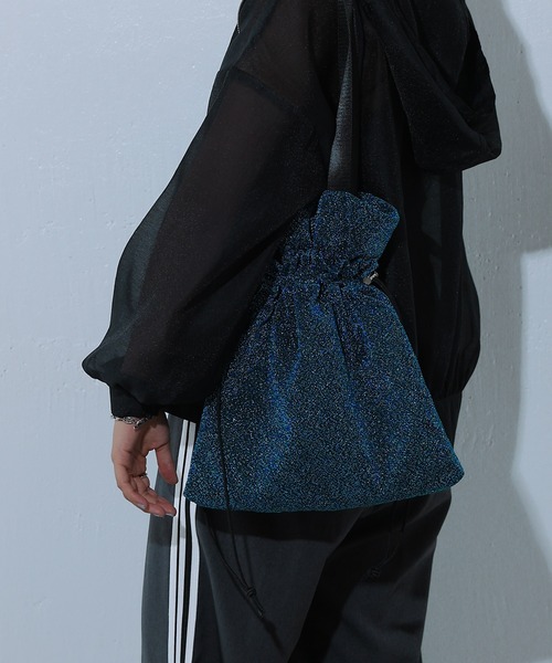 COLONY 2139(コロニートゥーワンスリーナイン)の「グリッターラメ巾着トート(トートバッグ・レディース・シルバー/ブルー/ブラック・FREE)」の14枚目の写真