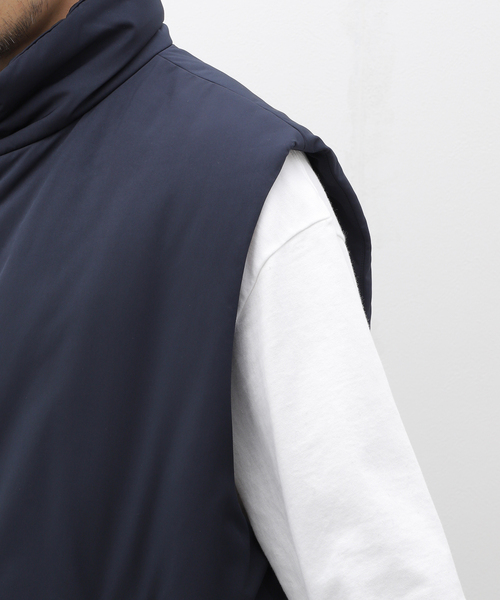 ATON(エイトン)の「ATON(エイトン) VINTAGE NYLON TWILL PADDED VEST JKAGCW0801(ダウンジャケット/コート・メンズ・チャコールグレー・4)」の8枚目の写真