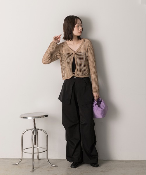 ad thie(アドティエ)の「透かし編み ショートカーディガン(カーディガン/ボレロ・レディース・モカ/ブラック/オフホワイト・FREE)」の20枚目の写真