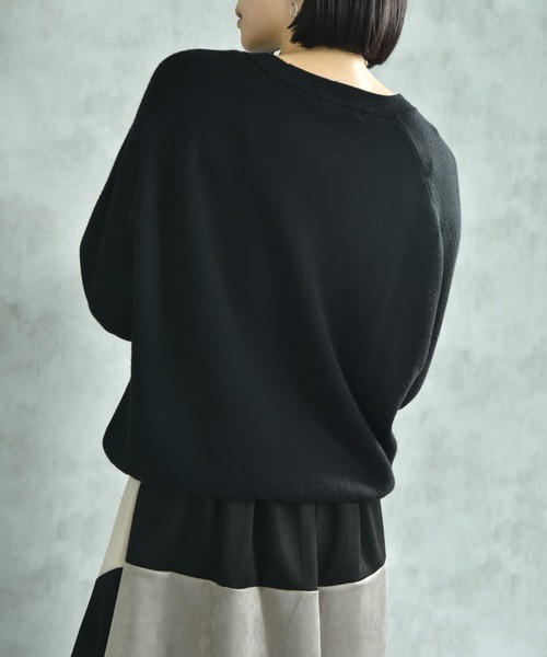 actuel（アクチュエル）の「【ａｃｔｕｅｌ】スウェットライククループルオーバー（ニット/セーター・レディース・オフホワイト/グレー/ブルー/ブラック・FREE）」の6枚目の写真