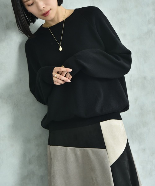 actuel（アクチュエル）の「【ａｃｔｕｅｌ】スウェットライククループルオーバー（ニット/セーター・レディース・オフホワイト/グレー/ブルー/ブラック・FREE）」の7枚目の写真