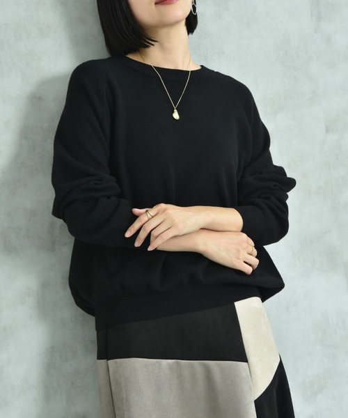 actuel（アクチュエル）の「【ａｃｔｕｅｌ】スウェットライククループルオーバー（ニット/セーター・レディース・オフホワイト/グレー/ブルー/ブラック・FREE）」の8枚目の写真