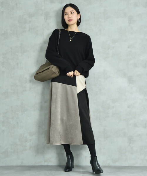 actuel（アクチュエル）の「【ａｃｔｕｅｌ】スウェットライククループルオーバー（ニット/セーター・レディース・オフホワイト/グレー/ブルー/ブラック・FREE）」の9枚目の写真