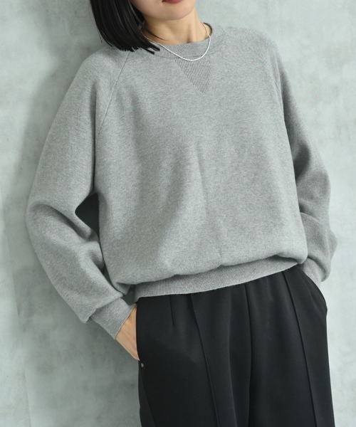 actuel（アクチュエル）の「【ａｃｔｕｅｌ】スウェットライククループルオーバー（ニット/セーター・レディース・オフホワイト/グレー/ブルー/ブラック・FREE）」の11枚目の写真