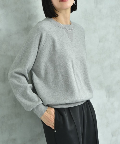 actuel（アクチュエル）の「【ａｃｔｕｅｌ】スウェットライククループルオーバー（ニット/セーター・レディース・オフホワイト/グレー/ブルー/ブラック・FREE）」の12枚目の写真