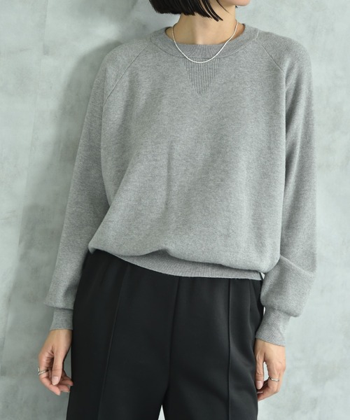 actuel（アクチュエル）の「【ａｃｔｕｅｌ】スウェットライククループルオーバー（ニット/セーター・レディース・オフホワイト/グレー/ブルー/ブラック・FREE）」の14枚目の写真
