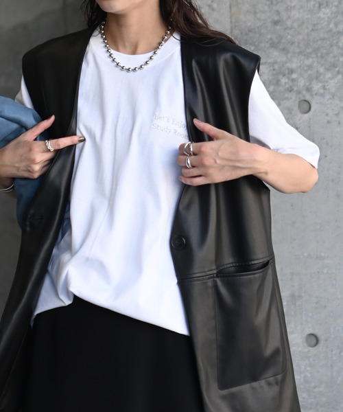 Marient（マリエント）の「Study Room Embroidery Tee（Tシャツ/カットソー・レディース・シルバー/レッド/ブラック・FREE）」の15枚目の写真