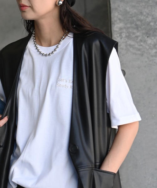 Marient（マリエント）の「Study Room Embroidery Tee（Tシャツ/カットソー・レディース・シルバー/レッド/ブラック・FREE）」の16枚目の写真