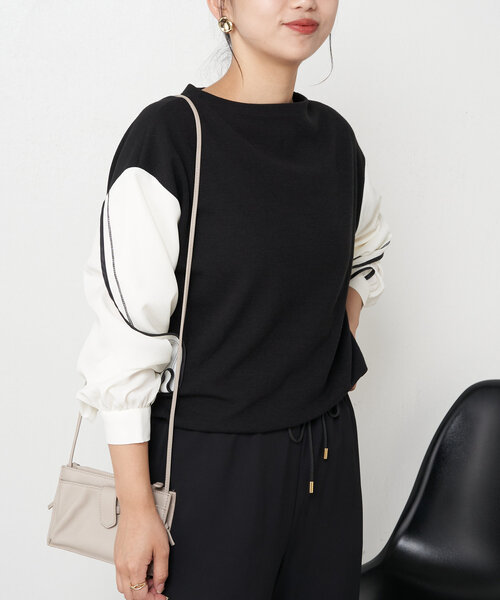 Jena espace merveilleux(ジェナ エスパスメルヴェイユ)の「ラインスリーブカットソー(Tシャツ/カットソー・レディース・ブラック/グレー/オフホワイト・FREE)」の22枚目の写真