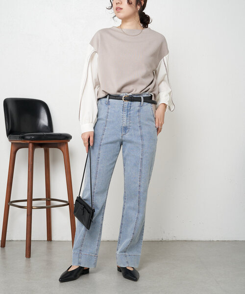 Jena espace merveilleux(ジェナ エスパスメルヴェイユ)の「ラインスリーブカットソー(Tシャツ/カットソー・レディース・ブラック/グレー/オフホワイト・FREE)」の10枚目の写真
