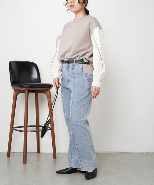 Jena espace merveilleux(ジェナ エスパスメルヴェイユ)の「ラインスリーブカットソー(Tシャツ/カットソー・レディース・ブラック/グレー/オフホワイト・FREE)」の13枚目の写真